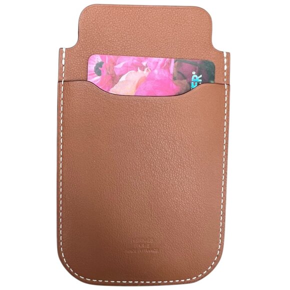 Hermes Swift Chevre Calfskin Leather Marron Credit Card Drivers License Wallet - Picture 1 of 5